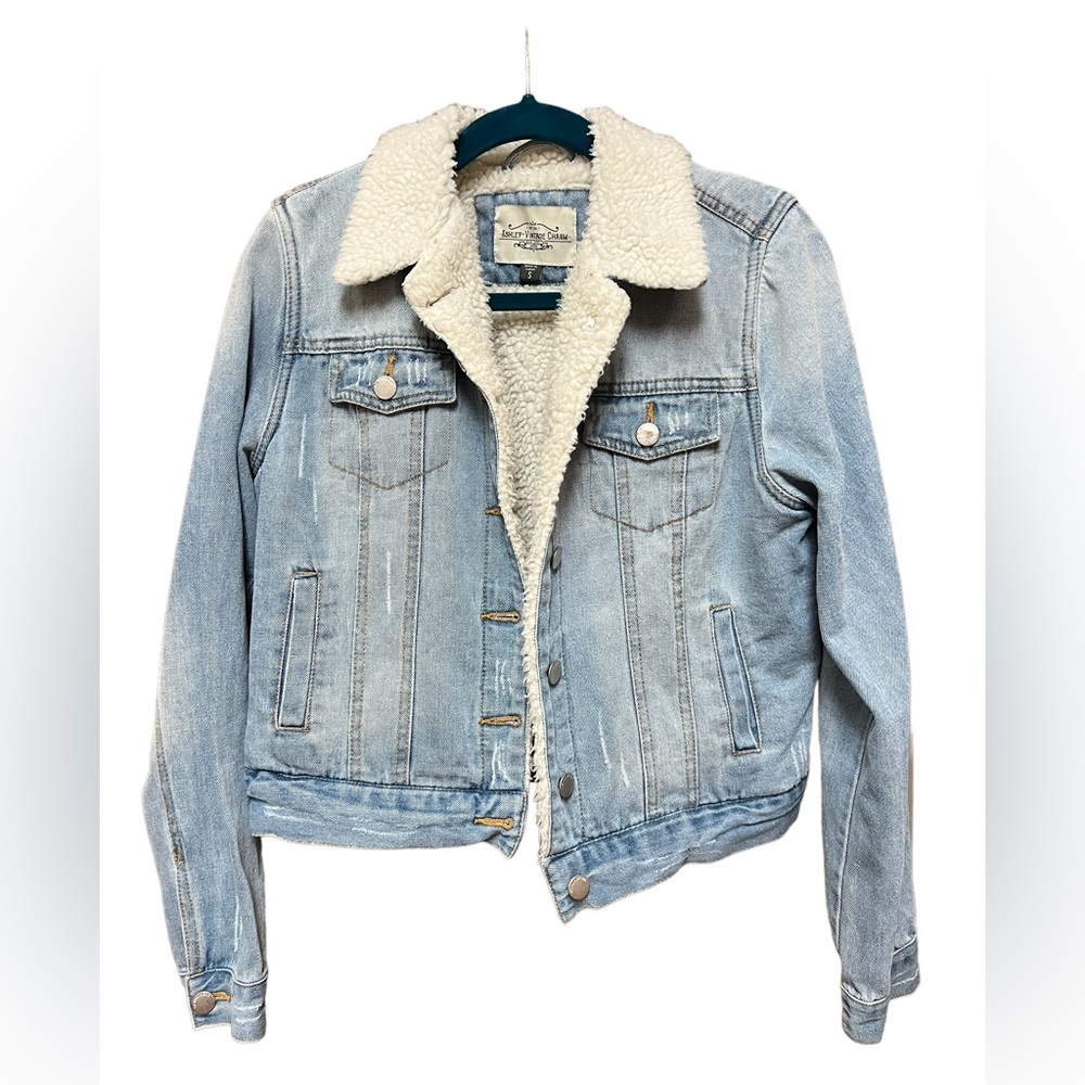 Vintage style denim pilot jacket